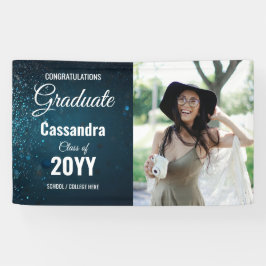 Stardust Blue Modern Classic Foto Afstuderen Spandoek