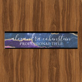 Stardust Blue Purple Marble Agate Office Door Sign Deurbordje