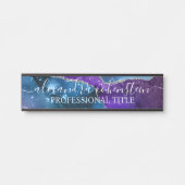 Stardust Blue Purple Marble Agate Office Door Sign Deurbordje (Voorkant)