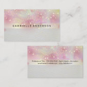 Stardust Bokeh Glow | Leder Visitekaartje (Voorkant / Achterkant)