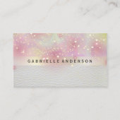 Stardust Bokeh Glow | Leder Visitekaartje (Voorkant)