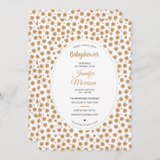 Stardust Celestial Magical Boho Gold Baby shower Kaart (Voorkant / Achterkant)