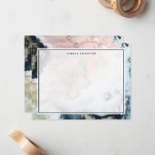 Stardust Elegance gepersonaliseerde briefpapier Notitiekaartje (Voorkant / Achterkant in situ)