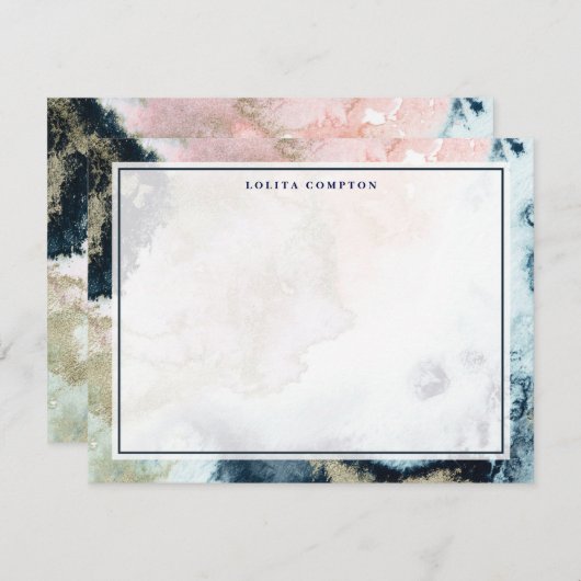 Stardust Elegance gepersonaliseerde briefpapier Notitiekaartje (Voorkant / Achterkant)