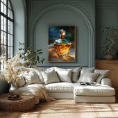 Stardust Elixir – Kosmisch licht in een parfumfles Canvas Afdruk