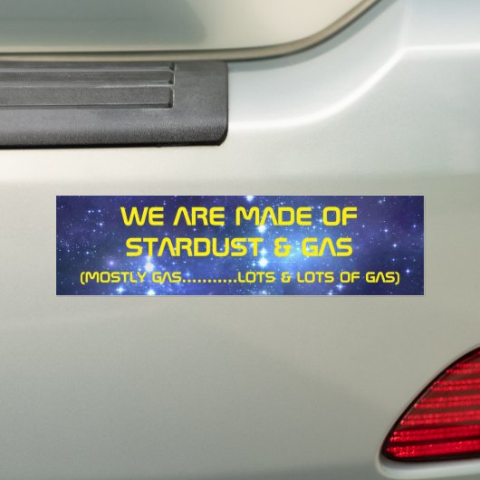 STARDUST EN GAS BUMPERSTICKER (Op auto)