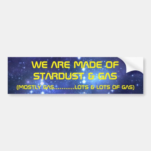 STARDUST EN GAS BUMPERSTICKER (Voorkant)