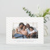 Stardust Gold Foil Foto Vakantie Kaart (Staand voorkant)