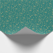 Stardust in Blauwgroen blauw en goud Cadeaupapier (Hoek)