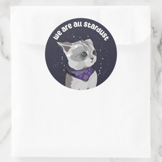 Stardust Kitten Ronde Sticker (Tas)