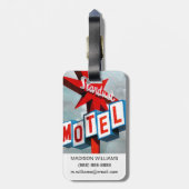 Stardust Motel Sign Bagagelabel (Achterkant verticaal)