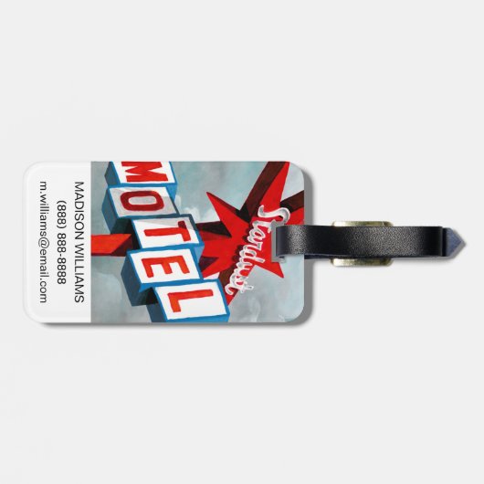 Stardust Motel Sign Bagagelabel (Achterkant horizontaal)