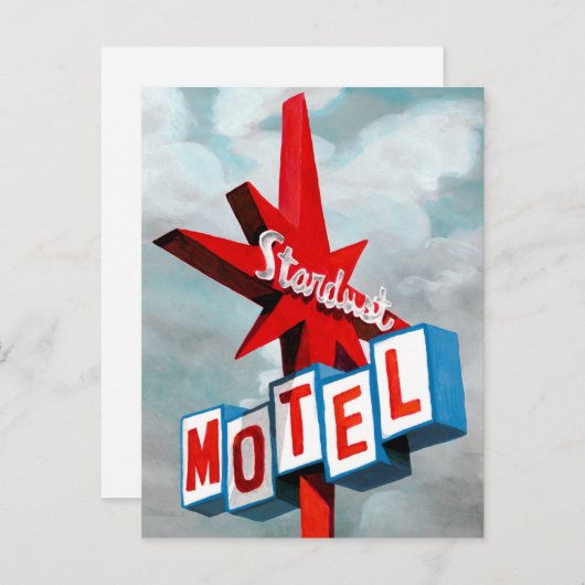 Stardust Motel Sign Briefkaart (Voorkant / Achterkant)