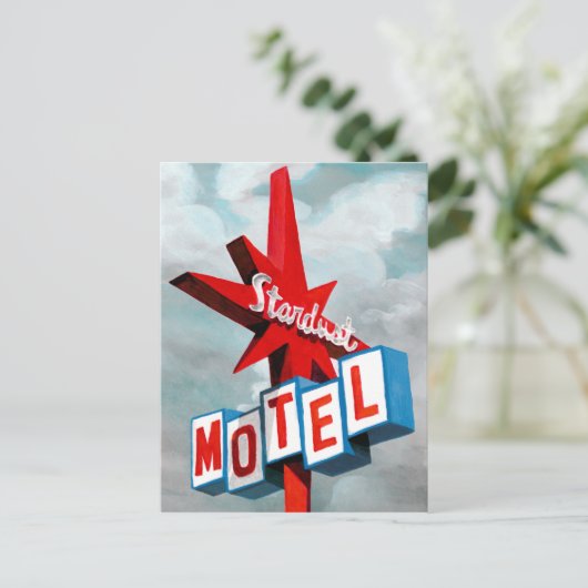Stardust Motel Sign Briefkaart (Staand voorkant)