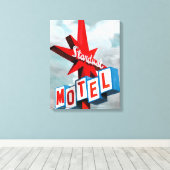 Stardust Motel Sign Canvas Afdruk (Insitu (Houten vloer))
