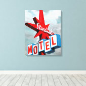 Stardust Motel Sign Canvas Afdruk (Insitu (Houten vloer))