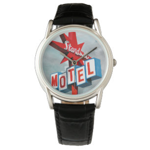 Stardust Motel Sign Horloge