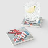 Stardust Motel Sign Stenen Onderzetter (Zijkant)