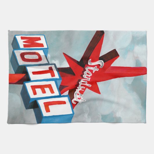 Stardust Motel Sign Theedoek (Horizontaal)