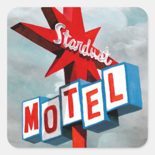 Stardust Motel Sign Vierkante Sticker