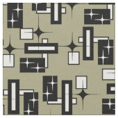 Stardust Retro Geometric Black en White Stof (Close Up)