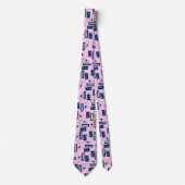 Stardust Retro Geometrische roze tweezijdig Stropdas (Voorkant)