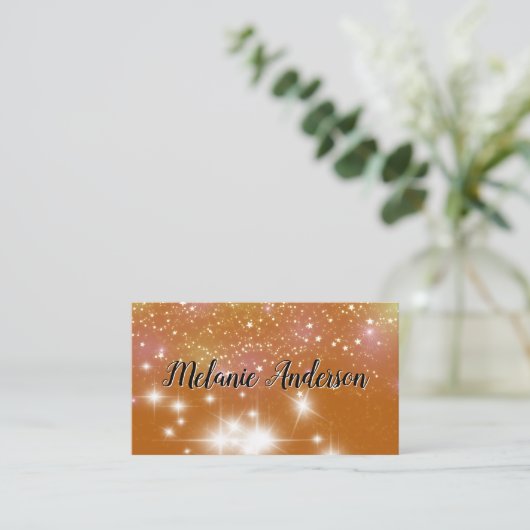 Stardust Sparkle Background Visitekaartje (Staand voorkant)