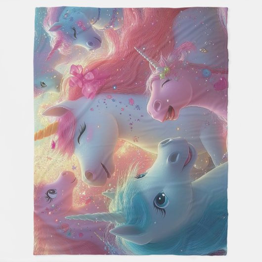 Stardust Unicorn Gala Fleece Deken (Voorkant)