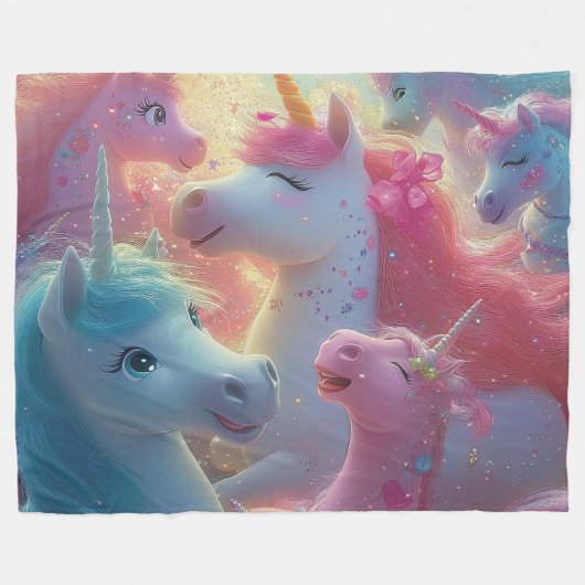 Stardust Unicorn Gala Fleece Deken (Voorkant (Horizontaal))