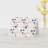 Stardust & Watercolor Hearts Kaart (Gele Bloem)