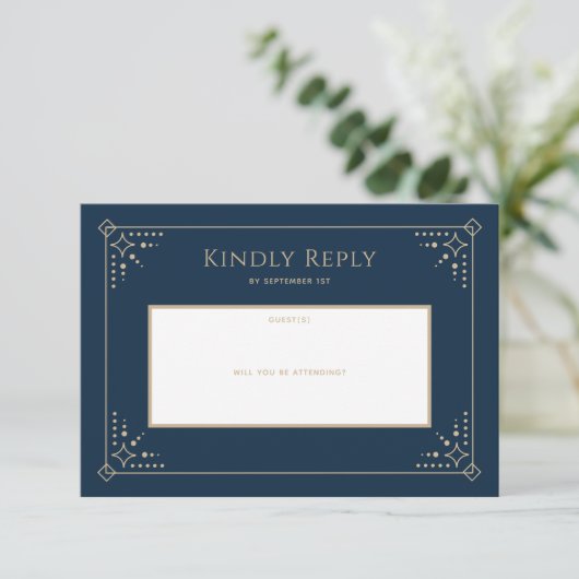 Stardust Wedding RSVP-kaart RSVP Kaartje (Staand voorkant)