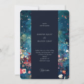 Stardust Whisper - Bourgogne & Marine Bloemen brui Kaart (Achterkant)