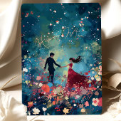 Stardust Whisper - Bourgogne & Marine Bloemen brui Kaart