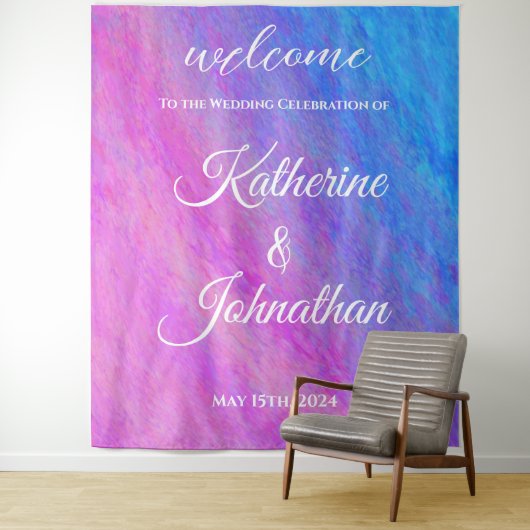 Stardust Zee-Bruiloft Welcom- Wandkleed (In situ)