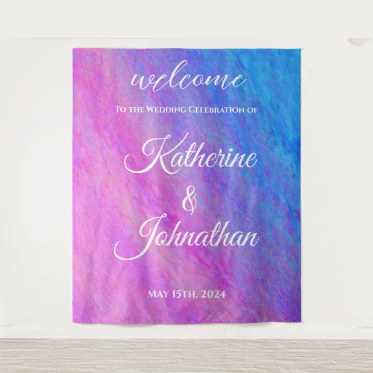 Stardust Zee-Bruiloft Welcom- Wandkleed (Voorkant)