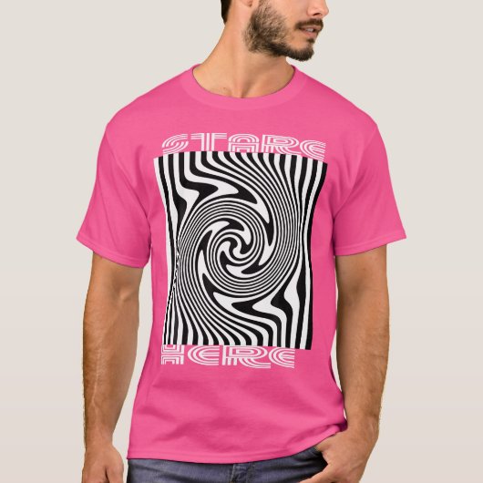 Stare Here Optical Illusion Dizzy T-shirt (Voorkant)