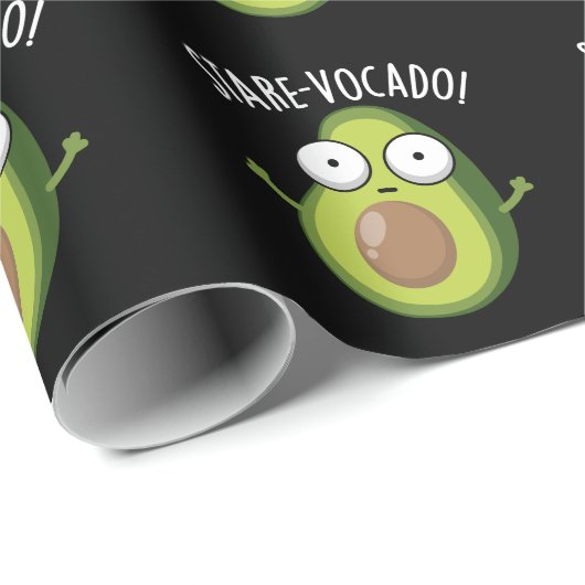 Stare-vocado Funny Avocado Pun Dark BG Cadeaupapier (Rol Hoek)