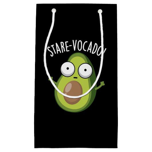 Stare-vocado Funny Avocado Pun Dark BG Klein Cadeauzakje (Voorkant)