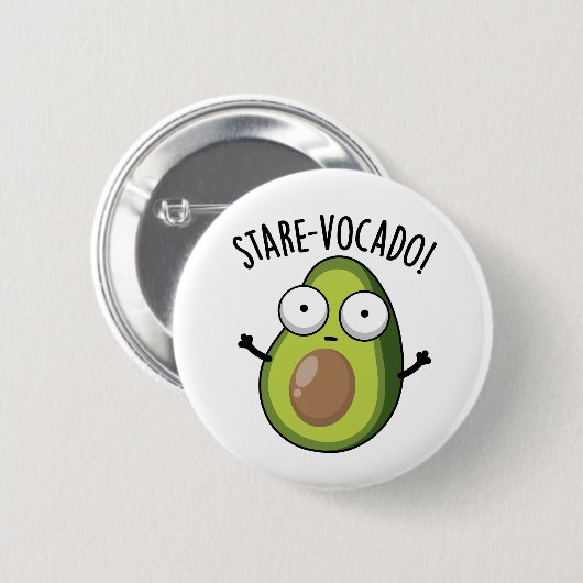 Stare-vocado Funny Avocado Pun Ronde Button 5,7 Cm (Voorkant /achterkant)