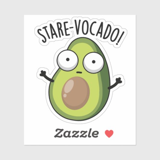Stare-vocado Funny Avocado Pun Sticker (Vel)