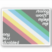 Staren maakt me geen minder gehandicapte Sticker (Voorkant)