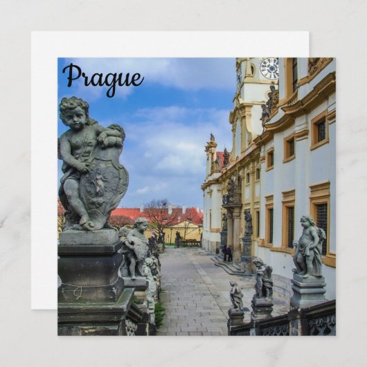 Staren met stenen engelen in de Loreto Prague-kerk (Voorkant / Achterkant)