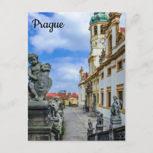 Staren met stenen engelen in de Loreto Prague-kerk Briefkaart