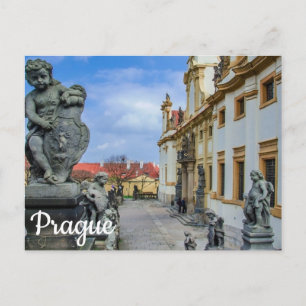 Staren met stenen engelen in de Loreto Prague-kerk Briefkaart