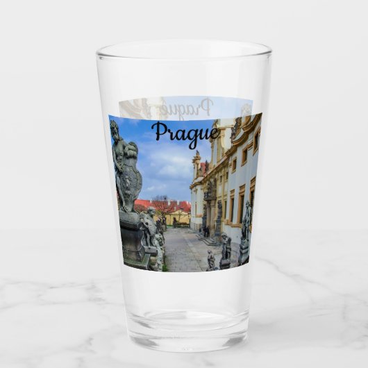 Staren met stenen engelen in de Loreto Prague-kerk Glas (Voorkant)