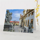 Staren met stenen engelen in de Loreto Prague-kerk Kaart (Gele Bloem)