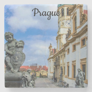 Staren met stenen engelen in de Loreto Prague-kerk Onderzetter