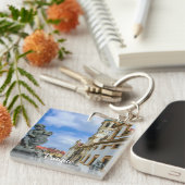 Staren met stenen engelen in de Loreto Prague-kerk Sleutelhanger (Voorkant Rechts)