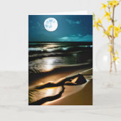 Staren naar de maan en denken over jou kaart (Gele Bloem)