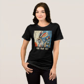 starend konijn Tri-Blend shirt (Voorkant volledig)